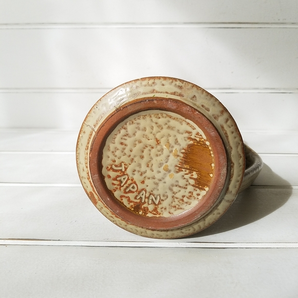 Japanese Ceramic Pitcher Vase with Handle, Vintage Hard to Find - Picture 7 of 8